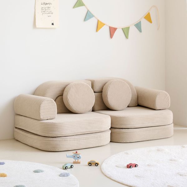 Play couch | 10 pieces | Beige corduroy