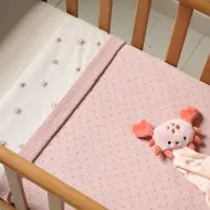 Floral cotton flat bed sheet in beige 100x140 cm from Petite Amélie
