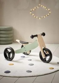 Kids room rug round washable 110x110cm off white with dots cotton from Petite Amélie
