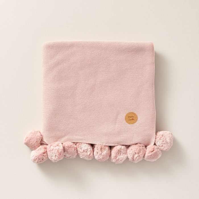 Baby Blanket with Pom Poms 80x100 cm Pink