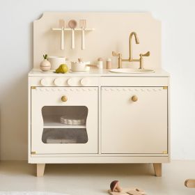 Wooden play kitchen «Sorbier» | Incl. 13-piece accessory set | Off-White