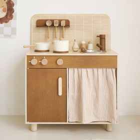 Wooden play kitchen «Noyer» | Incl. 12-piece accessory set | Walnut