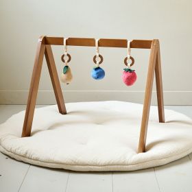 BABY PLAY GYM WOOD WALNUT «FRUIT» | INCL. ACCESSORIES