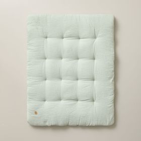 Baby Play Mat 110x85cm | Sage Green | Organic Muslin Cotton | Biscuit