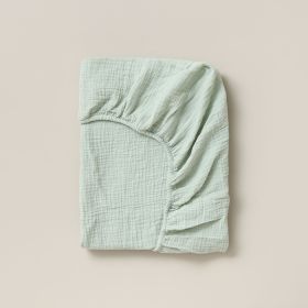 FITTED SHEET 40/45 x 90 MUSLIN | 100% ORGANIC COTTON |GREEN