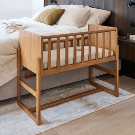 2-in-1 COT / BEDSIDE CRIB «NUAGE» WALNUT
