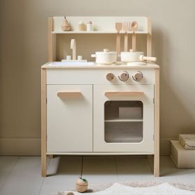 Wooden play kitchen «Chantilly» | Incl. 10-piece accessory set | Beige