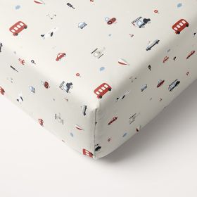 FITTED SHEET 90 X 200 CM «VEHICLES» | BEIGE