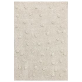 Washable children's rug | Rectangular 120 x 170 cm | Beige dots