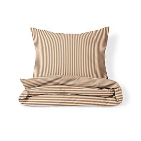 Duvet cover set «Striped» | 120 x 150 cm | Beige and caramel