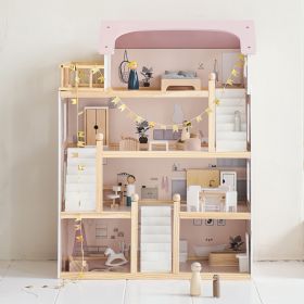 LARGE DOLLS HOUSE WITH FURNITURE SET | «LA LYONNAISE» | 80CM