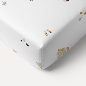 Premium fitted sheet «Lara» for toddler bed 70x140cm GOTS | White