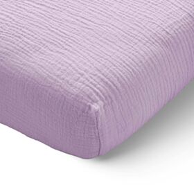 Fitted sheet 70 x 140 cm muslin | 100% organic cotton | Lilac