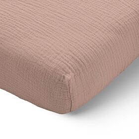 FITTED SHEET 90 X 200 CM MUSLIN COTTON | DUSTY PINK