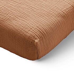 FITTED SHEET 90 X 200 CM MUSLIN COTTON | TAN