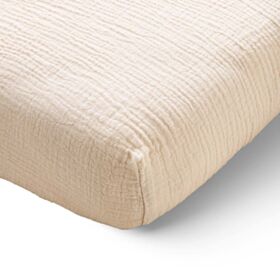 FITTED SHEET 40/45 x 90 CM MUSLIN | 100% ORGANIC COTTON | BEIGE