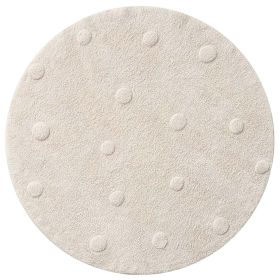 WASHABLE CHILDREN'S RUG | ROUND Ø110 CM | NATURAL WITH DOTS