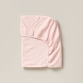 FITTED SHEET 90 X 200 CM MUSLIN COTTON | PINK