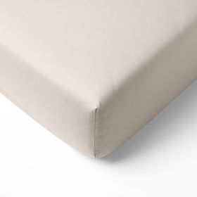 ORGANIC COTTON Fitted Bed Sheet | 90 x 200 cm| Light Taupe