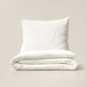 DUVET COVER SET 140 x 200 CM | MUSLIN COTTON | WHITE