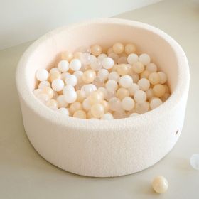 Ball pit round 90x30 incl. 200 balls | Off-White teddy