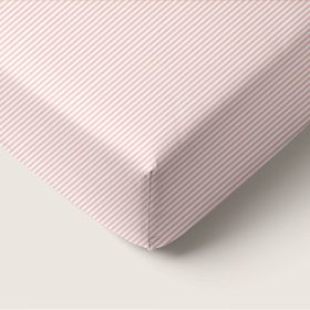 FITTED SHEET 90 X 200 CM «STRIPED» | OFF-WHITE AND PINK