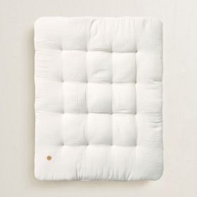 Baby Play Mat 110x85cm | White | Organic Muslin Cotton | Biscuit