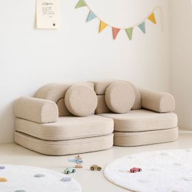 Play couch | 10 pieces | Beige corduroy