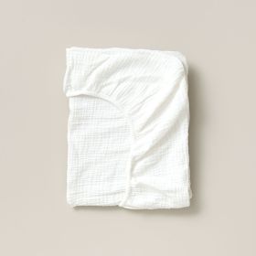 FITTED SHEET 90 X 200 CM MUSLIN COTTON | WHITE