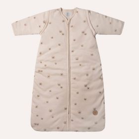 BABY SLEEPING BAG WITH DETACHABLE SLEEVES «PANSY» | BEIGE-PINK | 90 CM | 6-18 MONTHS