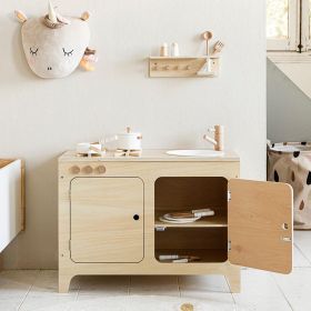 Wooden play kitchen «La Parisienne» | incl. wall shelf | Natural