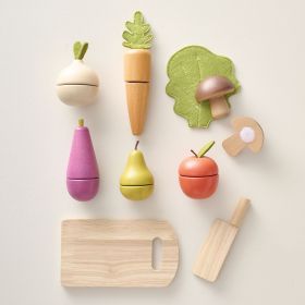 Wooden Fruit and Vegetable Set | Incl. chopping board and knife | 9 pieces