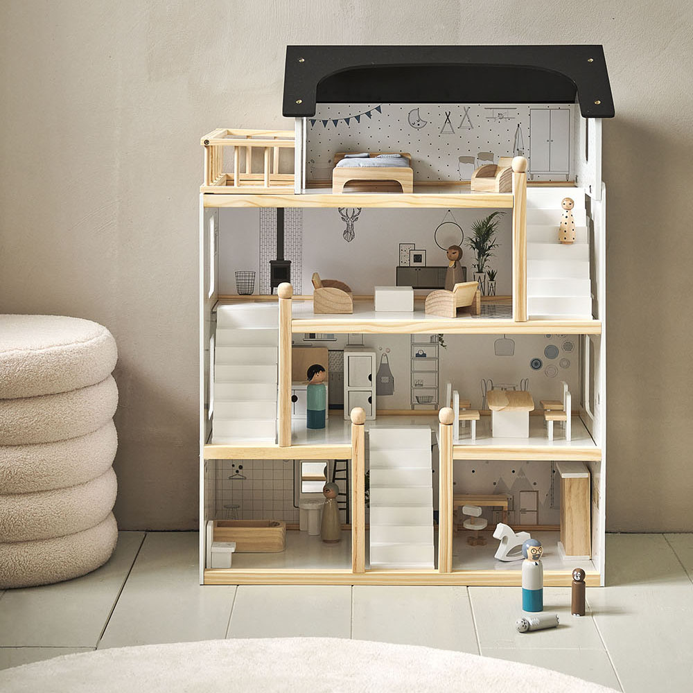 XL Wooden Dolls House with Furniture Set | «La Maison d'Amélie»