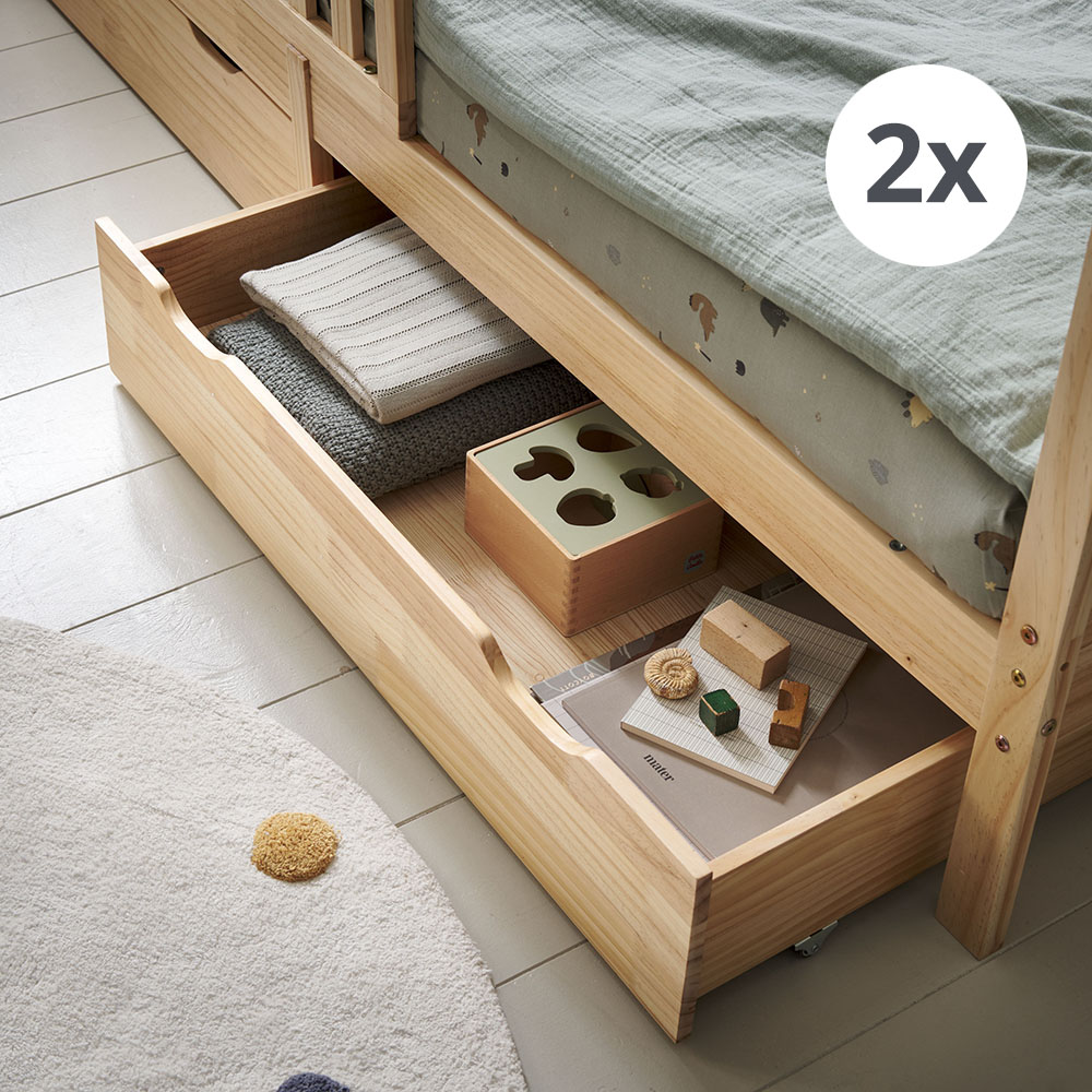 BOTTOM DRAWERs FOR CHILDREN'S BED / SINGLE BED «MAISON» (90 X 200 CM) | NATURAL
