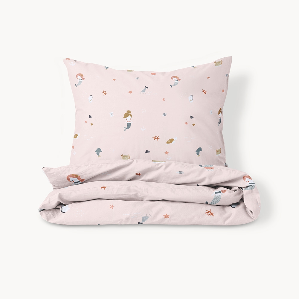 DUVET COVER SET 120x150 CM «MERMAIDS» | LIGHT DUSTY PINK