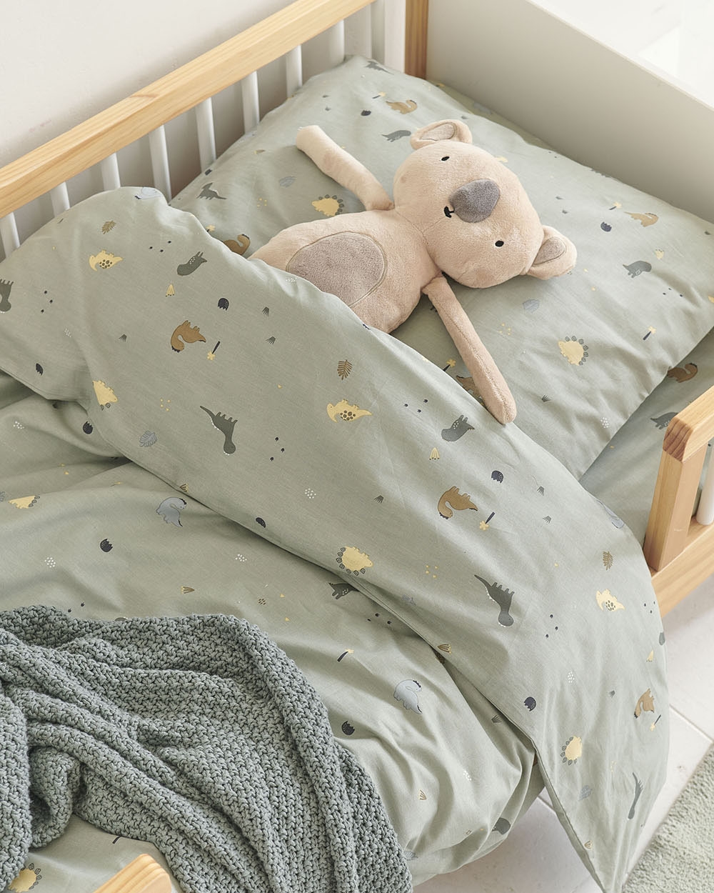 Dinosaur bedding 80x160cm Single fitted sheet✔️Petite Amelie