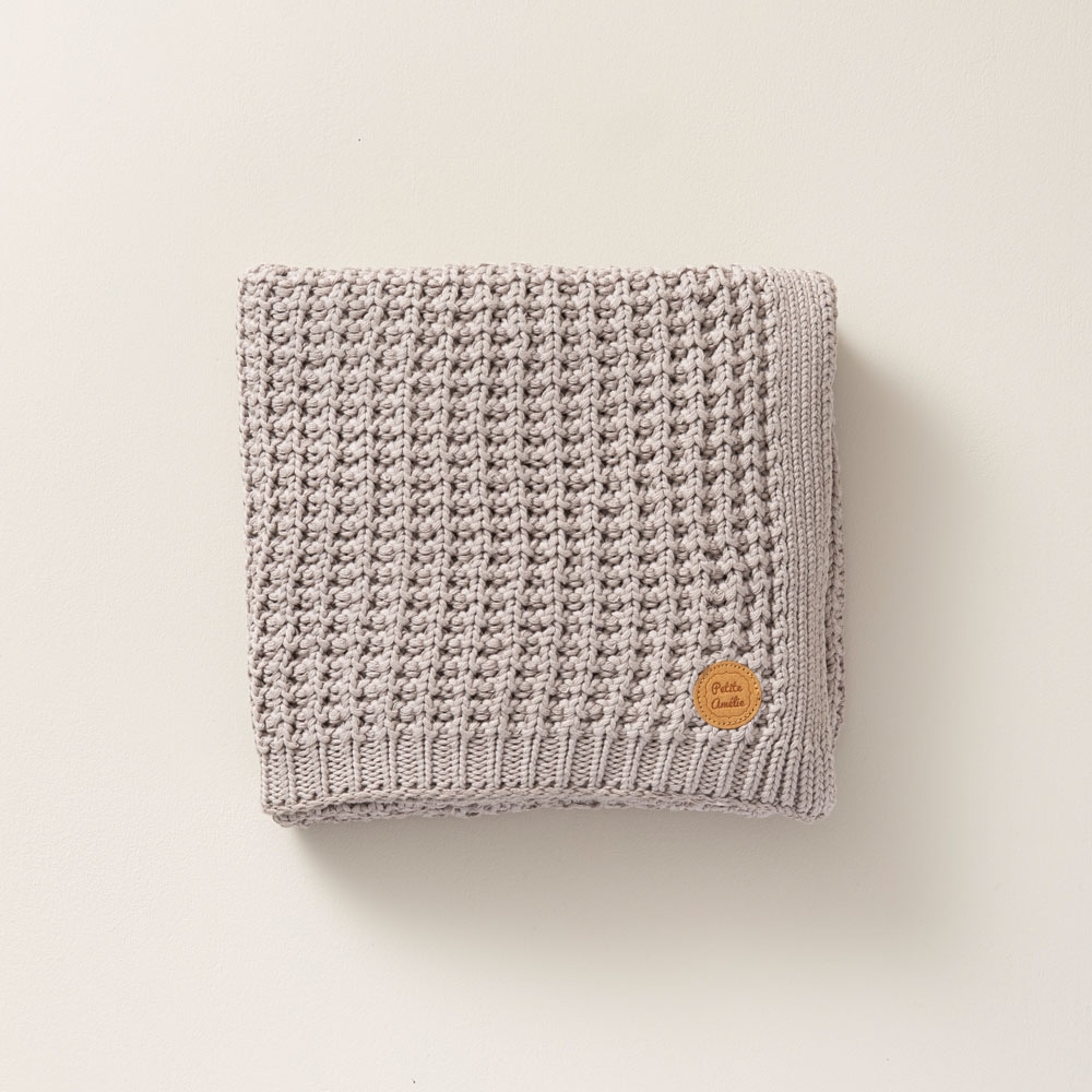 Baby Blanket Crocheted Cotton | 80 x 100 cm | Steel grey