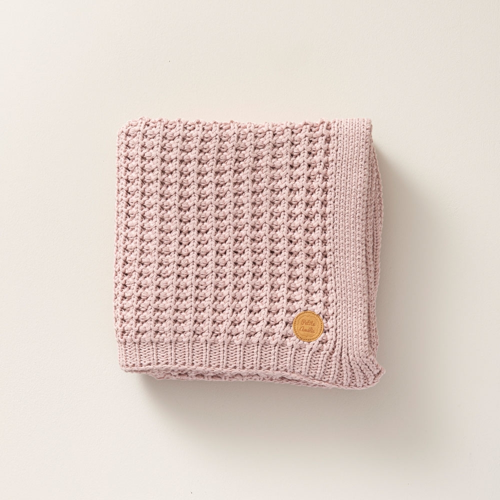Baby Blanket Crocheted Cotton | 80 x 100 cm | Cameo Pink