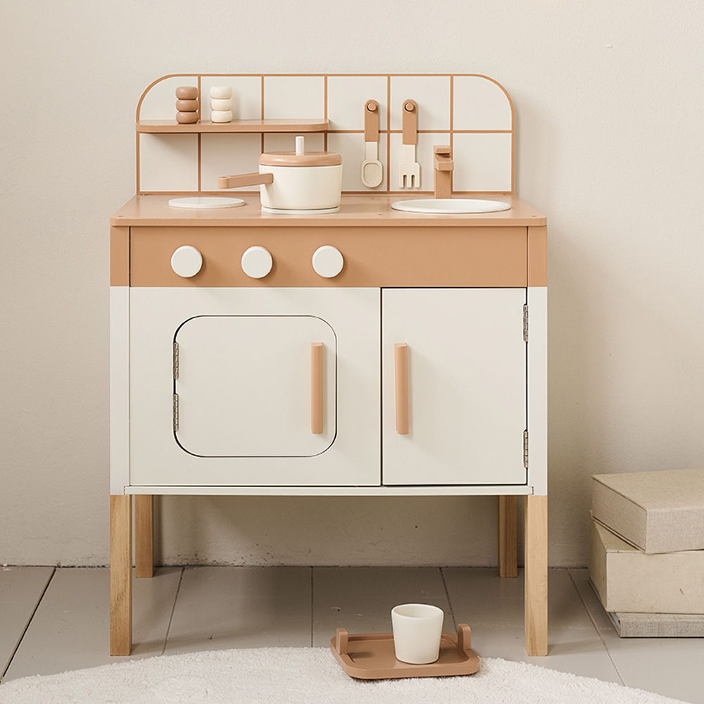 Play Kitchen «Miel» | Including 7-Piece Accessories | Beige 