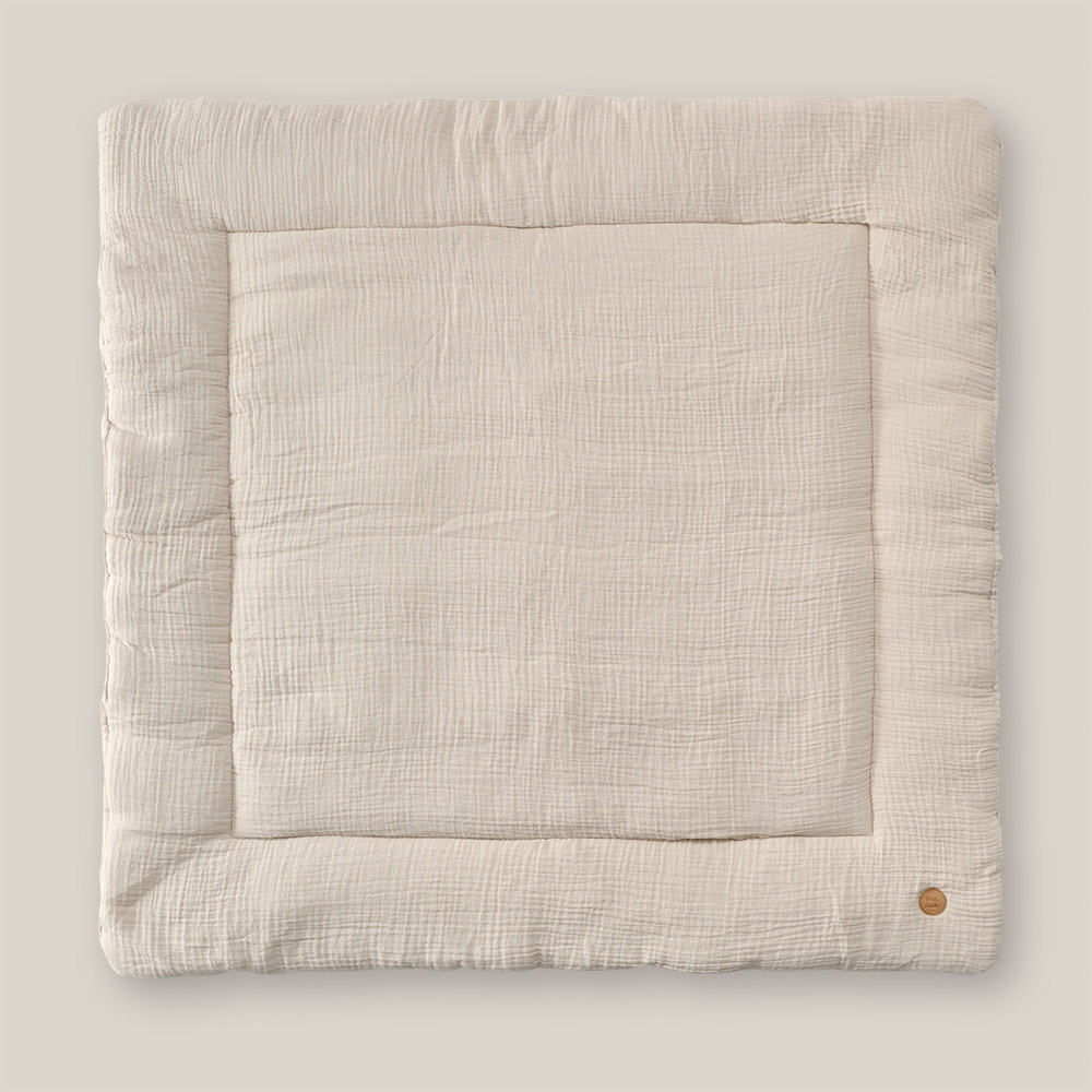 PLAYPEN MAT 95 X 95 CM | ORGANIC MUSLIN COTTON |BEIGE