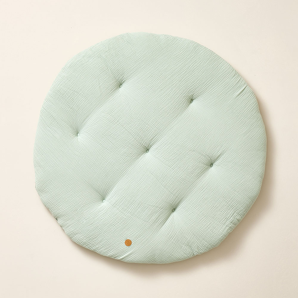 ROUND PLAY MAT | MUSLIN COTTON | GREEN