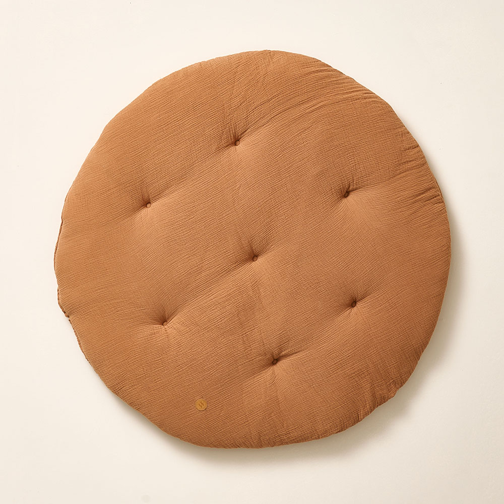 ROUND PLAY MAT | MUSLIN COTTON | TAN