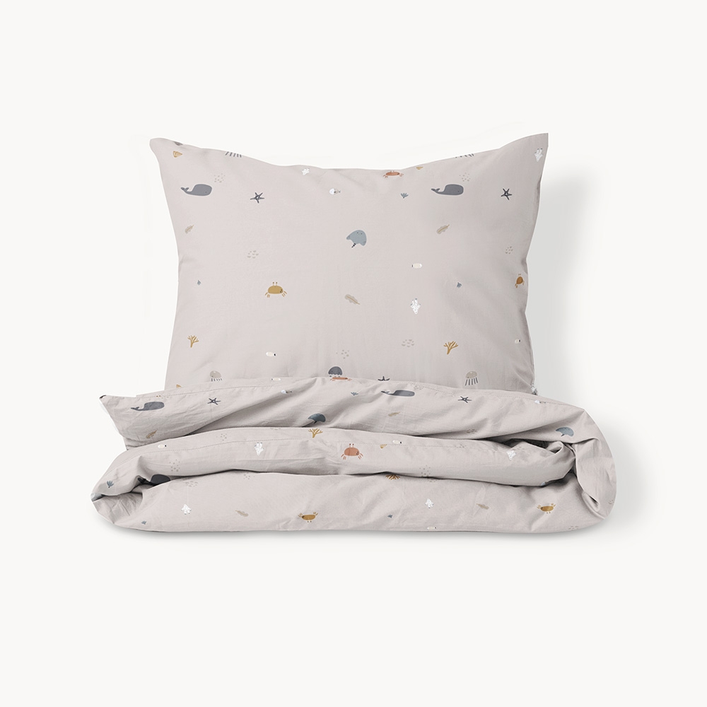 DUVET COVER SET 140x200 «SEA LIFE» | BEIGE SAND