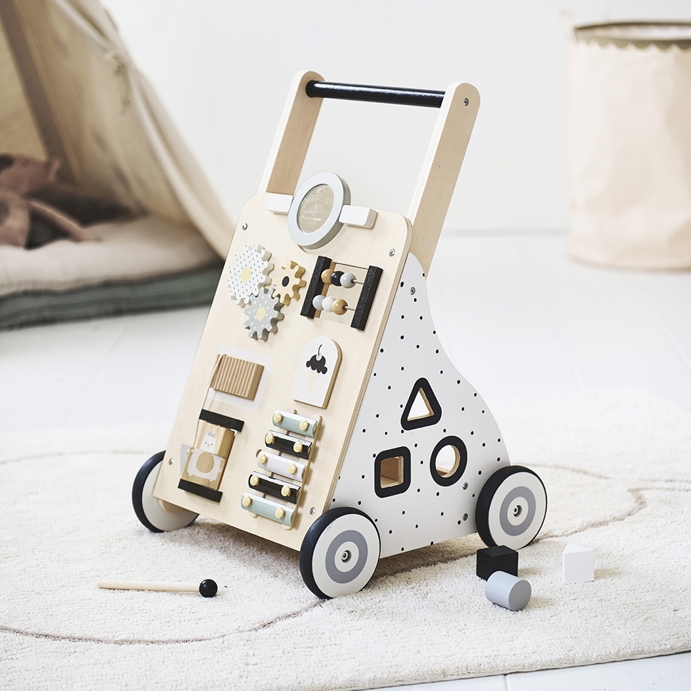 Wooden baby walker | Push along toy | Natural