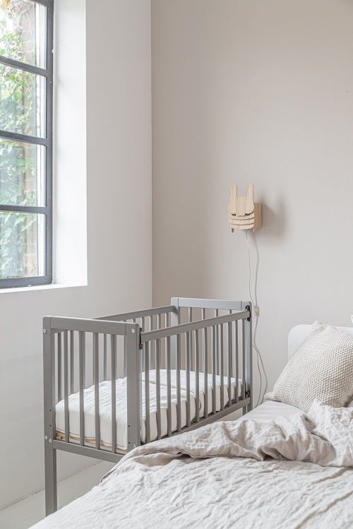 Bedside Sleeper Crib Alain in Grey