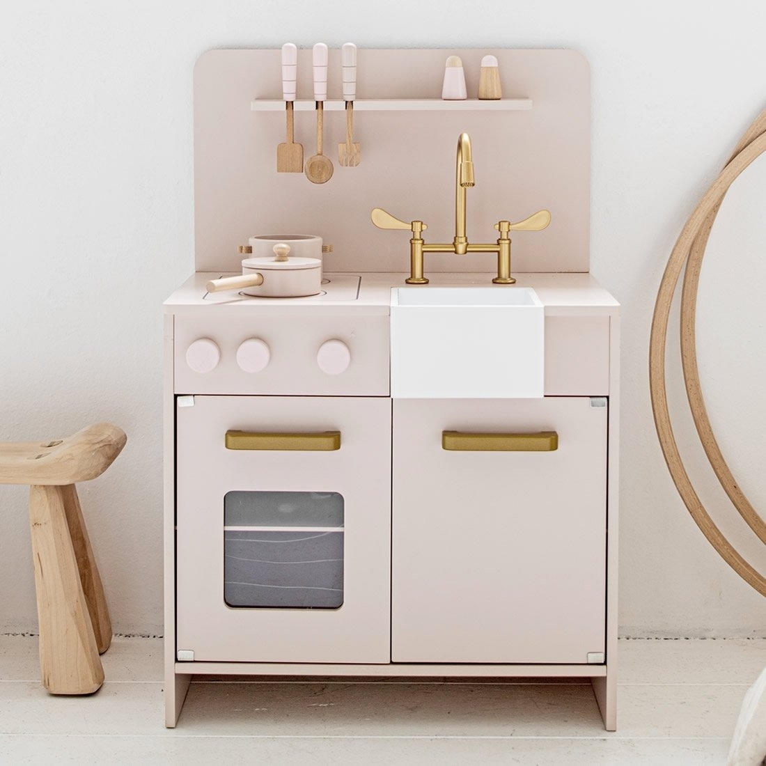 Wooden toy kitchen